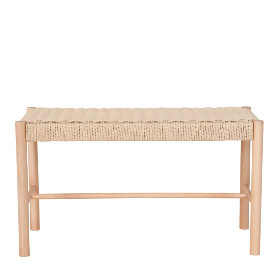 New House Nordic ABANO Banc en bois et corde tressée L80cm
