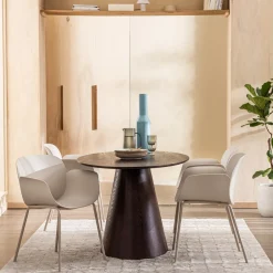Discount Drawer ACAPULCO Lot de 4 fauteuils de table intérieur et extérieur en plastique et métal