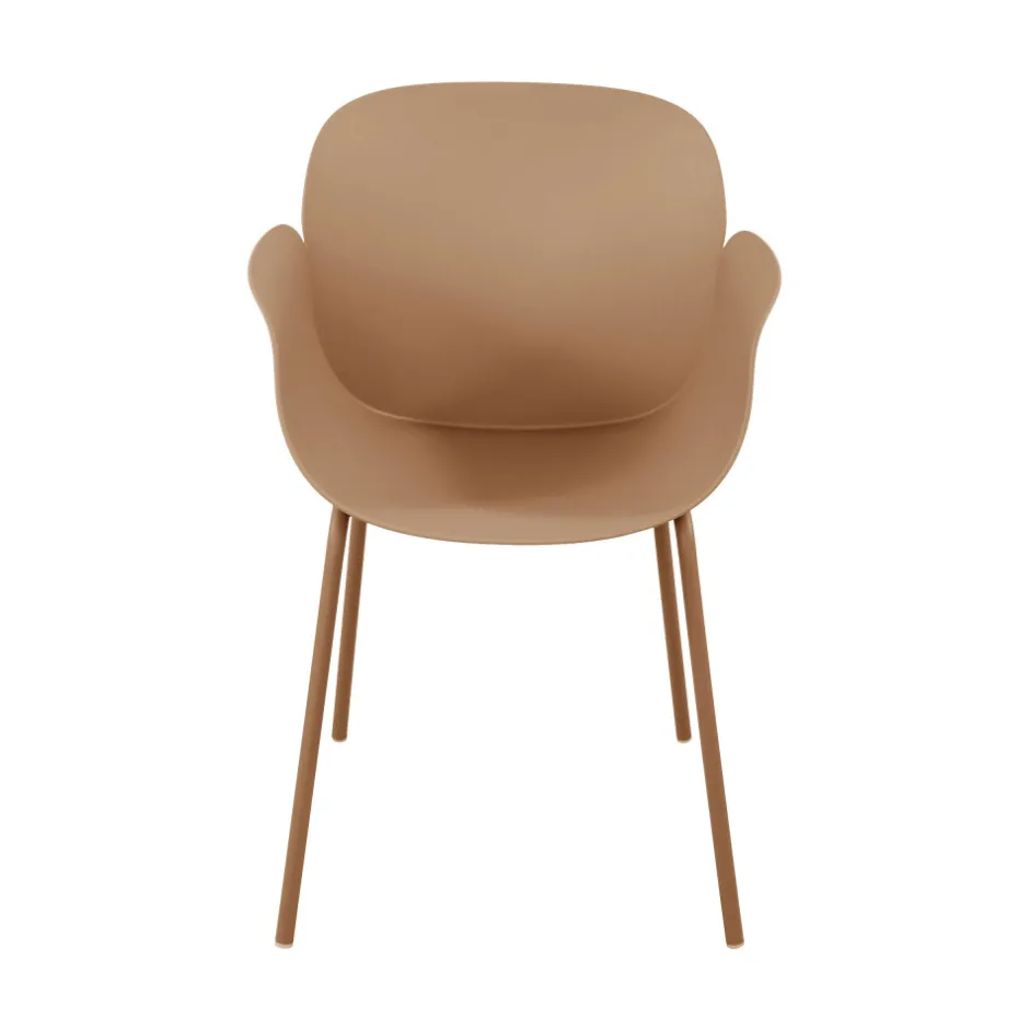 Discount Drawer ACAPULCO Lot de 4 fauteuils de table intérieur et extérieur en plastique et métal