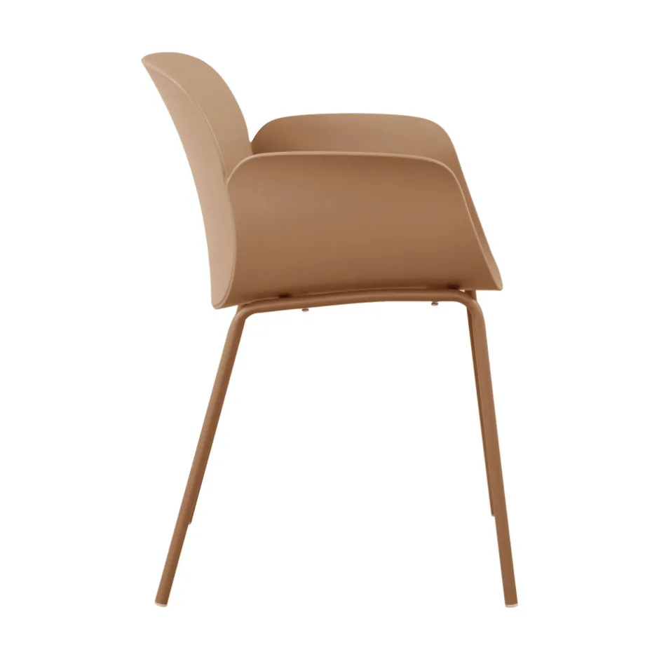 Discount Drawer ACAPULCO Lot de 4 fauteuils de table intérieur et extérieur en plastique et métal