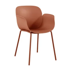 Discount Drawer ACAPULCO Lot de 4 fauteuils de table intérieur et extérieur en plastique et métal