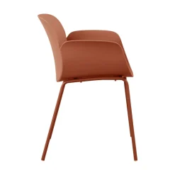 Discount Drawer ACAPULCO Lot de 4 fauteuils de table intérieur et extérieur en plastique et métal