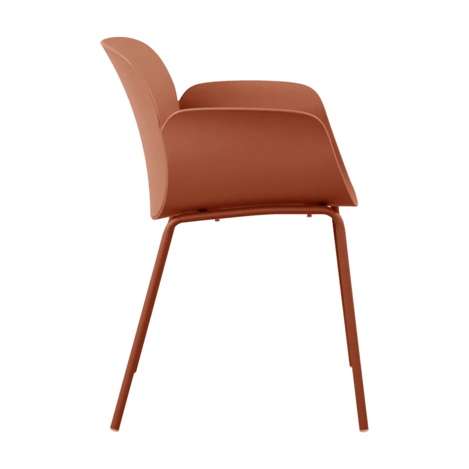 Discount Drawer ACAPULCO Lot de 4 fauteuils de table intérieur et extérieur en plastique et métal