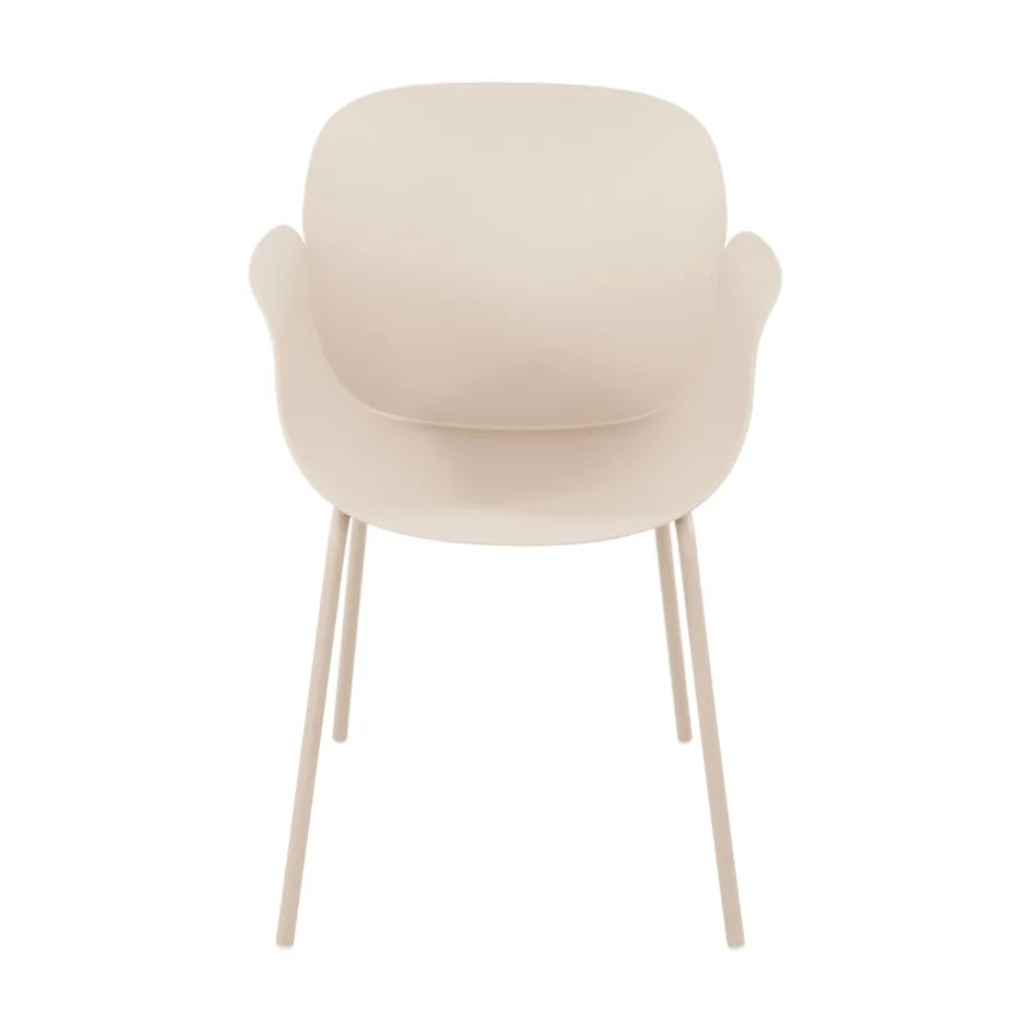 Discount Drawer ACAPULCO Lot de 4 fauteuils de table intérieur et extérieur en plastique et métal