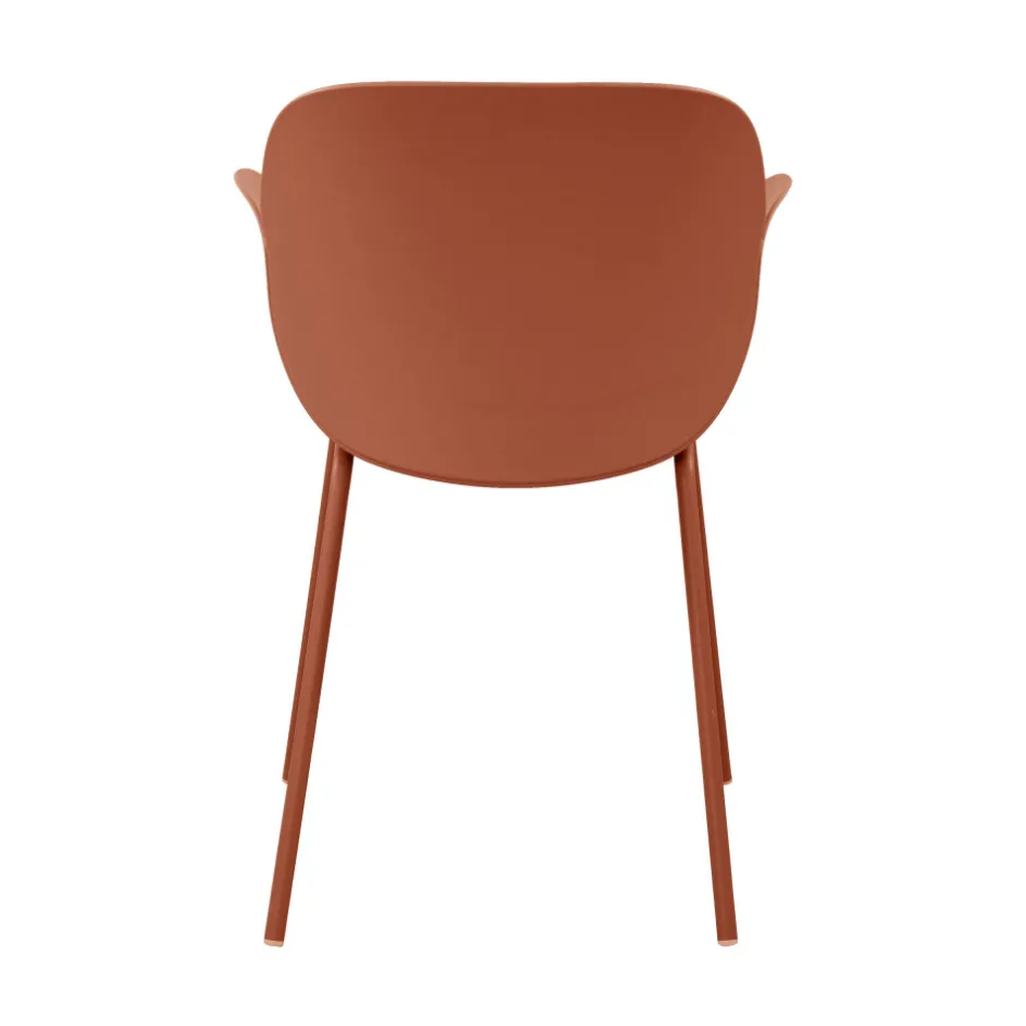 Discount Drawer ACAPULCO Lot de 4 fauteuils de table intérieur et extérieur en plastique et métal