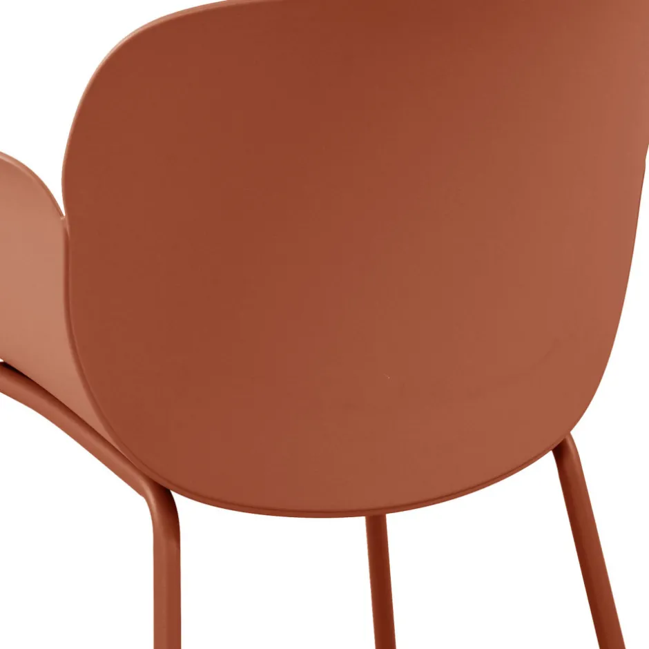 Discount Drawer ACAPULCO Lot de 4 fauteuils de table intérieur et extérieur en plastique et métal