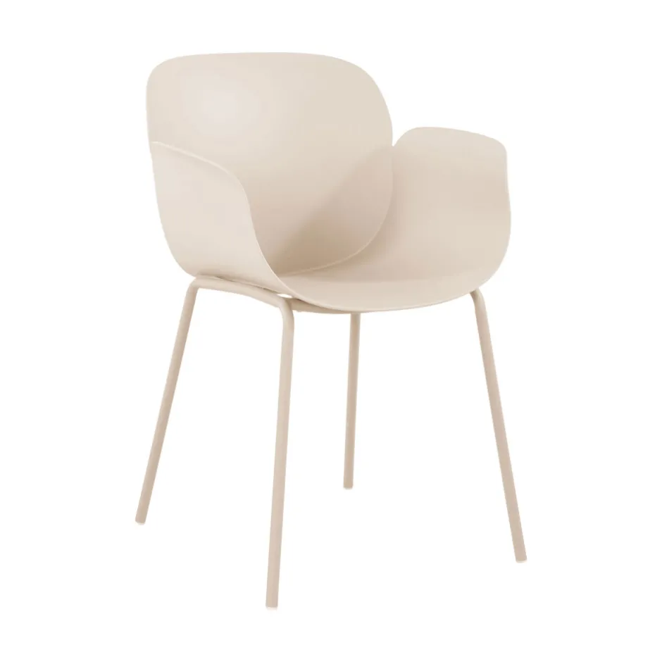 Discount Drawer ACAPULCO Lot de 4 fauteuils de table intérieur et extérieur en plastique et métal
