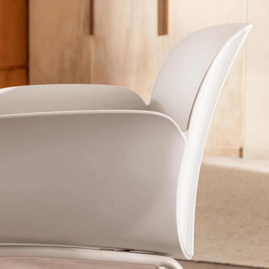Discount Drawer ACAPULCO Lot de 4 fauteuils de table intérieur et extérieur en plastique et métal