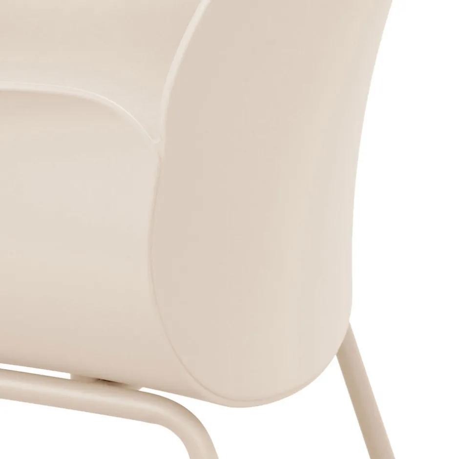 Discount Drawer ACAPULCO Lot de 4 fauteuils de table intérieur et extérieur en plastique et métal