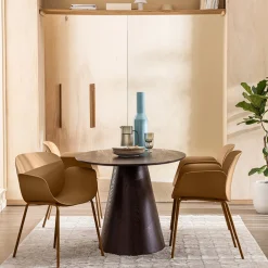 Discount Drawer ACAPULCO Lot de 4 fauteuils de table intérieur et extérieur en plastique et métal