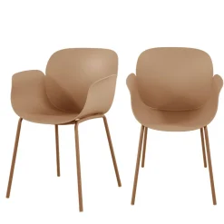 Discount Drawer ACAPULCO Lot de 4 fauteuils de table intérieur et extérieur en plastique et métal
