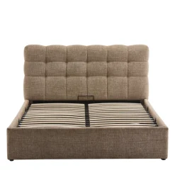Discount Drawer ACARA Lit coffre matelassé en tissu 140x190cm