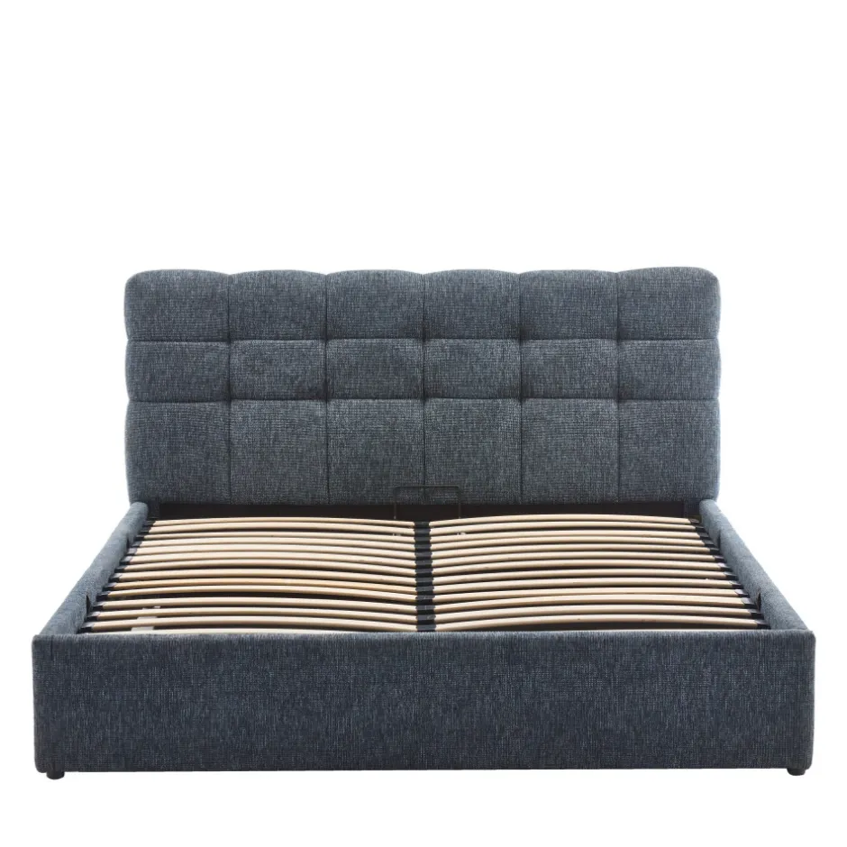 Discount Drawer ACARA Lit coffre matelassé en tissu 140x190cm