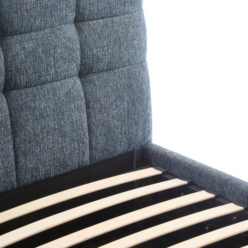 Discount Drawer ACARA Lit coffre matelassé en tissu 140x190cm