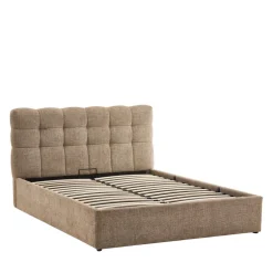 Discount Drawer ACARA Lit coffre matelassé en tissu 140x190cm