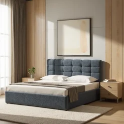 Discount Drawer ACARA Lit coffre matelassé en tissu 160x200cm