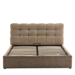 Discount Drawer ACARA Lit coffre matelassé en tissu 160x200cm