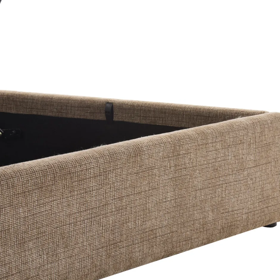 Discount Drawer ACARA Lit coffre matelassé en tissu 160x200cm