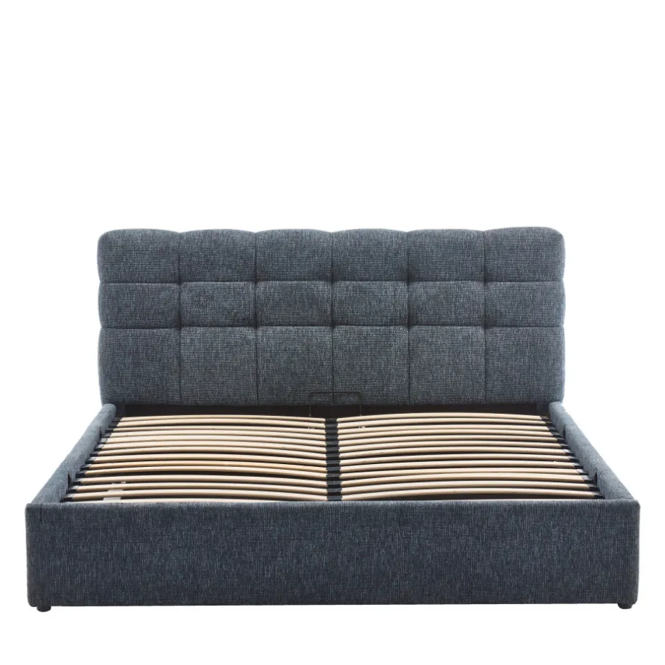 Discount Drawer ACARA Lit coffre matelassé en tissu 160x200cm