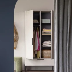 Outlet Woood ADAM Armoire 2 portes 1 tiroir en bois