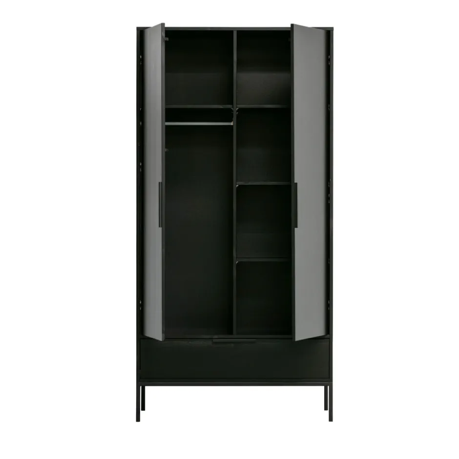Outlet Woood ADAM Armoire 2 portes 1 tiroir en bois