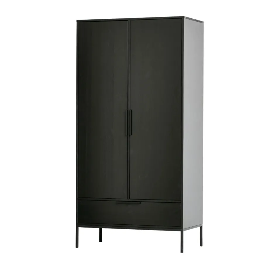 Outlet Woood ADAM Armoire 2 portes 1 tiroir en bois