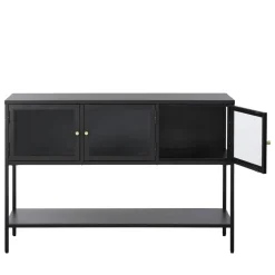 Clearance No name ADARE Buffet 3 portes en verre trempé et métal L132cm