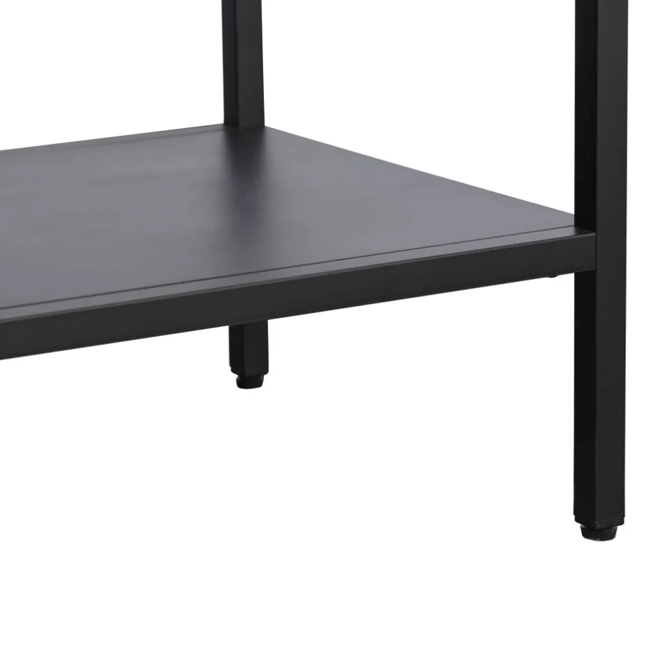 Clearance No name ADARE Buffet haut 2 portes en verre trempé et métal H160cm