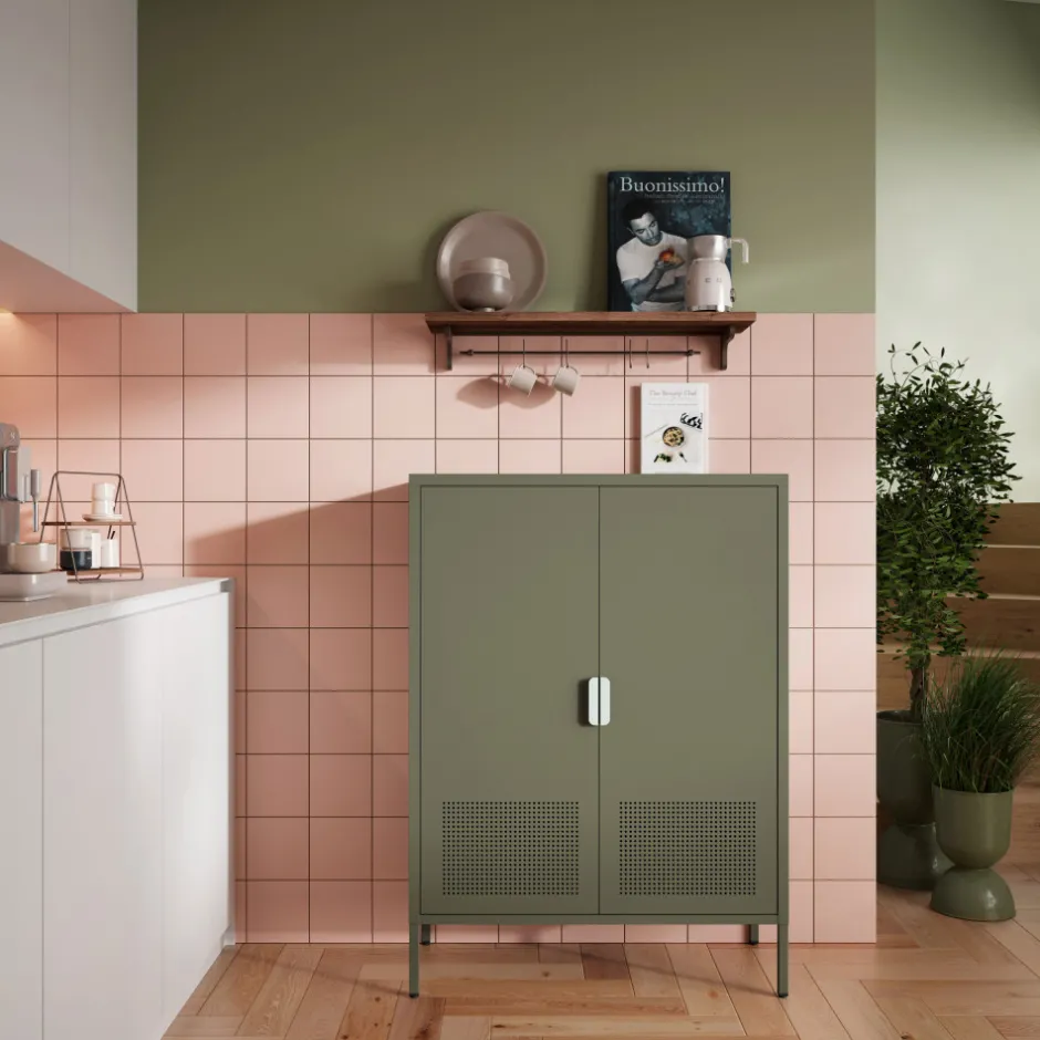 Clearance Drawer ADEL Buffet haut 2 portes en métal H110cm