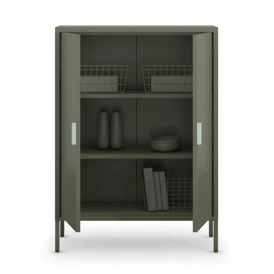 Clearance Drawer ADEL Buffet haut 2 portes en métal H110cm