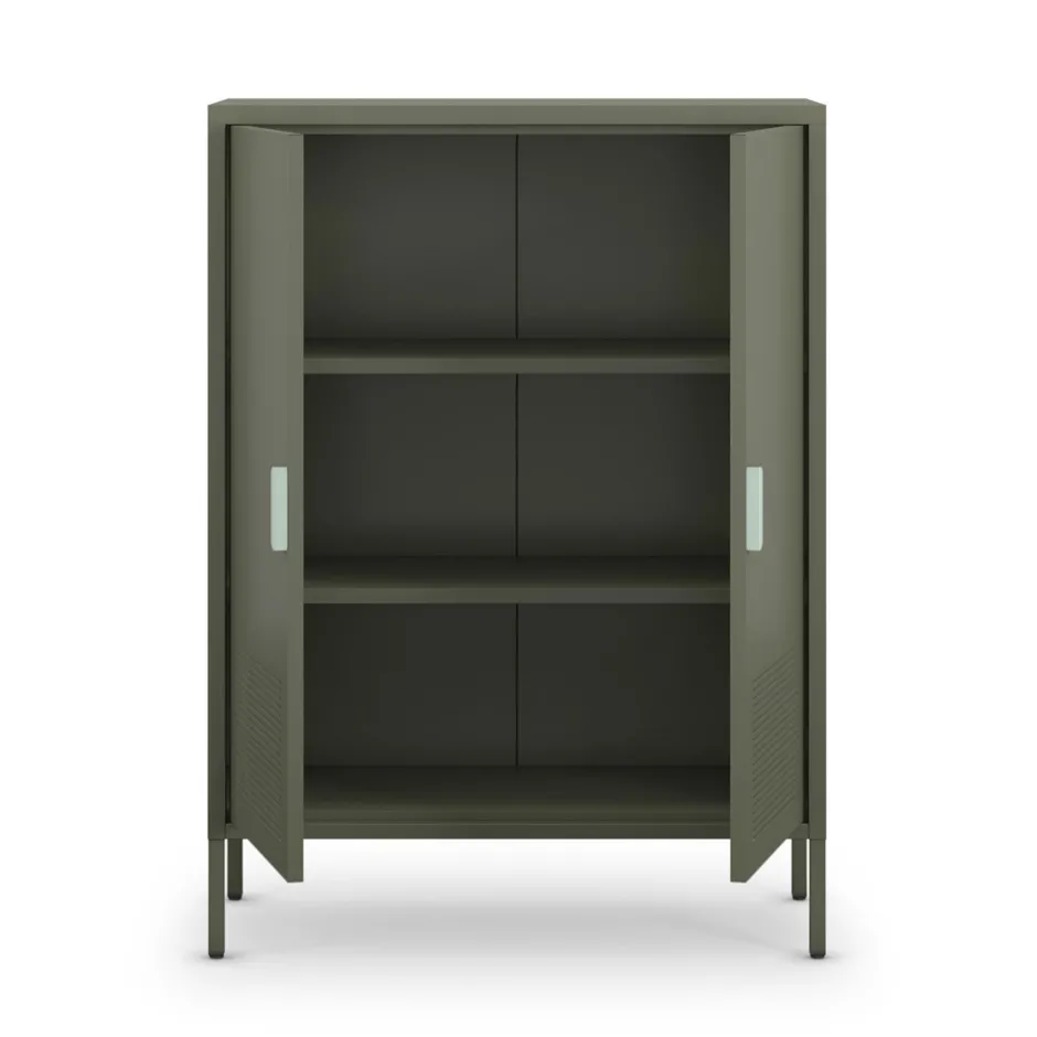 Clearance Drawer ADEL Buffet haut 2 portes en métal H110cm