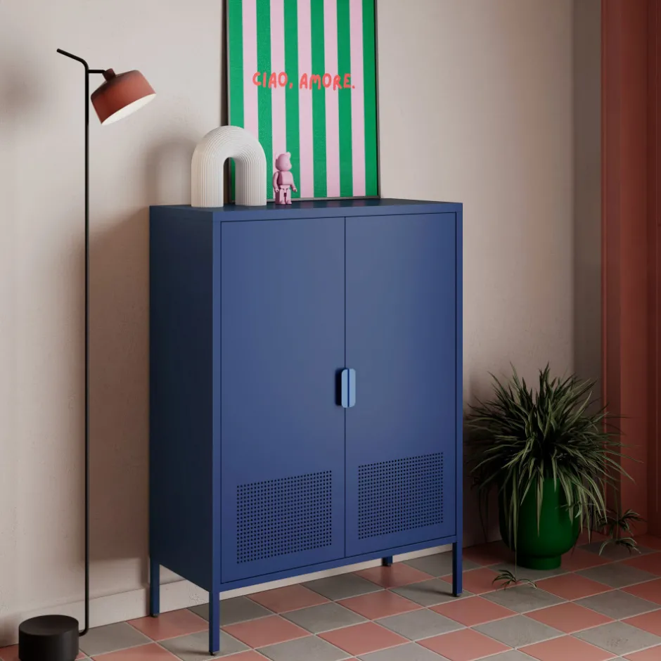 Clearance Drawer ADEL Buffet haut 2 portes en métal H110cm