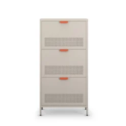 Discount Drawer ADEL Meuble à chaussures 3 portes en métal H120cm