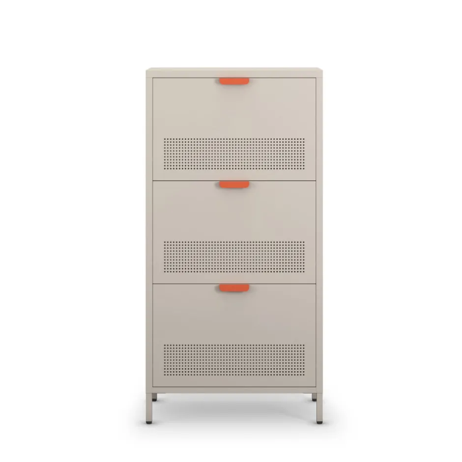 Discount Drawer ADEL Meuble à chaussures 3 portes en métal H120cm