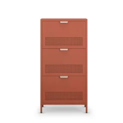 Discount Drawer ADEL Meuble à chaussures 3 portes en métal H120cm