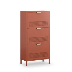 Discount Drawer ADEL Meuble à chaussures 3 portes en métal H120cm