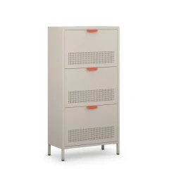 Discount Drawer ADEL Meuble à chaussures 3 portes en métal H120cm