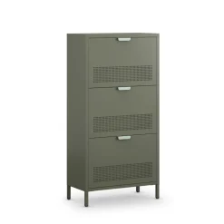 Discount Drawer ADEL Meuble à chaussures 3 portes en métal H120cm