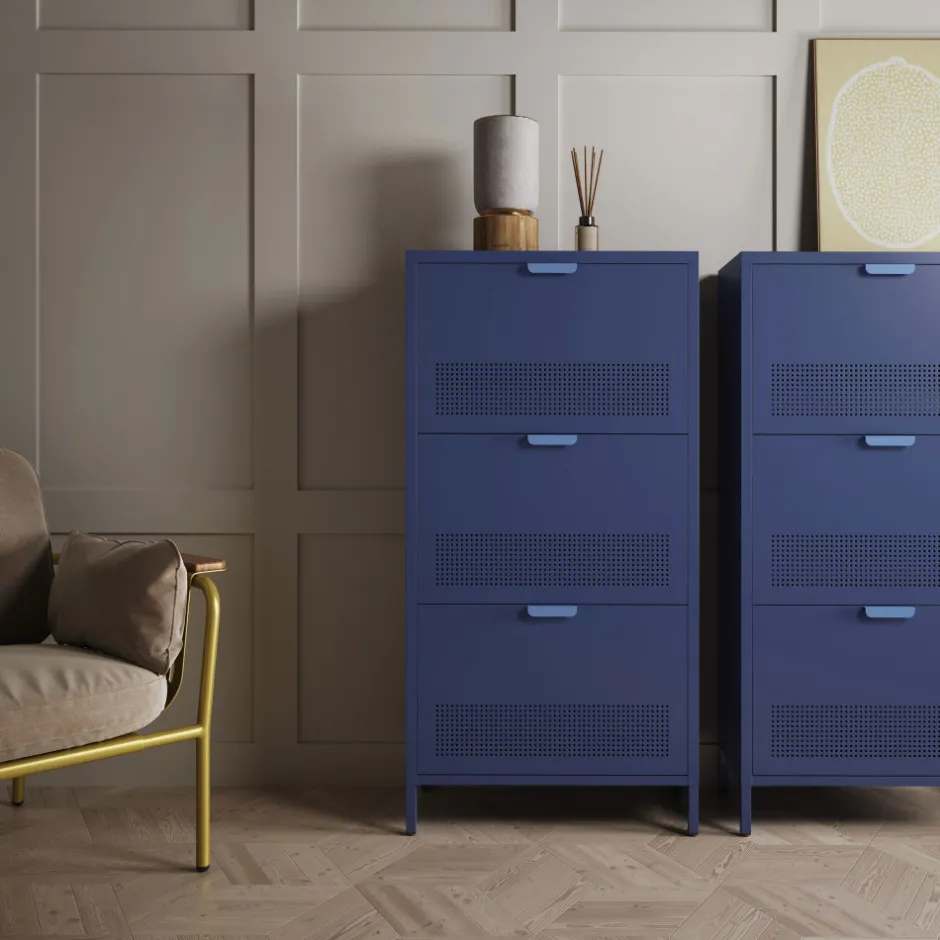 Discount Drawer ADEL Meuble à chaussures 3 portes en métal H120cm