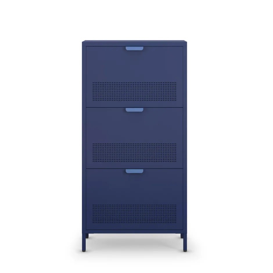 Discount Drawer ADEL Meuble à chaussures 3 portes en métal H120cm