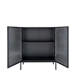 Online House Nordic ADELAIDE Buffet 2 portes en verre et métal L90cm