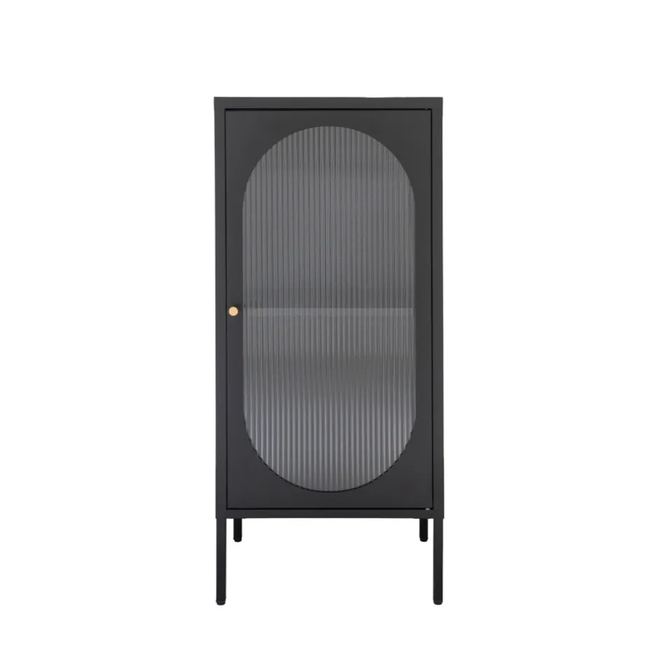 House Nordic ADELAIDE Petit meuble de rangement en verre et métal H50cm