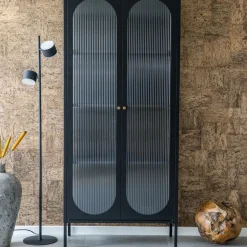 Best House Nordic ADELAIDE Vitrine en verre et métal H180cm