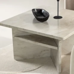 Hot Venture Home ALESUND Table basse carrée effet marbre 75x75cm