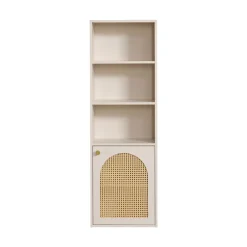 New Drawer ALI Colonne de rangement suspendue en bois et cannage H135cm