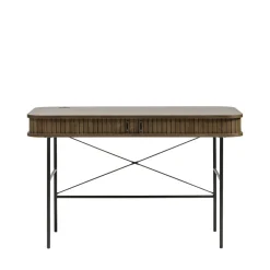 Outlet No name ALICIA Bureau 2 portes aux angles arrondis en bois et métal L120cm