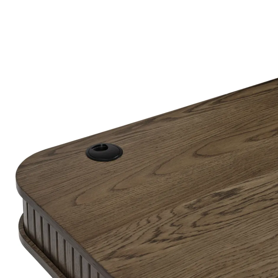 Outlet No name ALICIA Bureau 2 portes aux angles arrondis en bois et métal L120cm