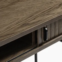 Outlet No name ALICIA Bureau 2 portes aux angles arrondis en bois et métal L120cm