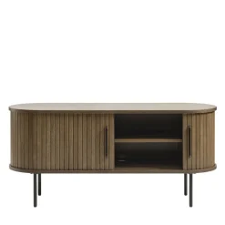 New No name ALICIA Meuble tv 2 portes aux angles arrondis en bois et métal L120cm