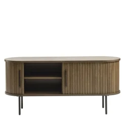 New No name ALICIA Meuble tv 2 portes aux angles arrondis en bois et métal L120cm